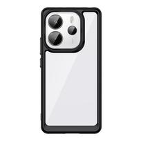 Xiaomi Redmi Note 14 dėklas Skaidrus PC Prabangus TPU Silikoninis Dangtelis Redmi Note 14 Dėklas TPU Apsauginis Dėklas Redmi Note 14 Dangtelis For Redmi Note 14 4G juoda