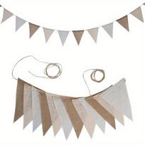 3.6M  Burlap Triangle Pennant Flag Linen Bunting Garland Streamers for Birthday Wedding Engagement Camping Rustic Graduation Party Decorations 3.6M/11.8FT