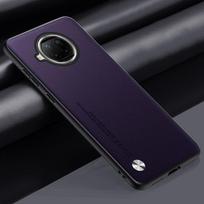 Prabangus PU odinis dėklas, skirtas Xiaomi Mi 10T Lite 5G matiniu dangteliu, silikono apsauginiu telefono dėklu, skirtas Xiaomi Mi 10T Pro Mi10T Coque For Mi 10T Lite 5G violetinė