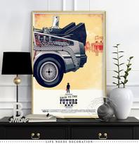 Back to the Future Cool Car Time Travel Movie Poster Modern Abstract Wall Art Canvas Painting Bedroom Home Decor Quadro No Frame 21*30cm No Frame