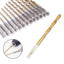 13-Piece Titanium-Coated Hex Shank Twist Drill Bit Set, 1.5-6.5mm, High-Speed Steel for Electric Drills Single 1.5mm