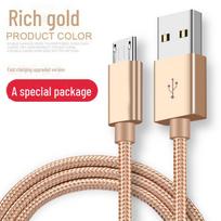 Nylon Braided Micro USB Cable (3M) for Huawei, Xiaomi, Vivo Devices Gold