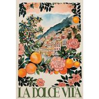 Retro Spritz La Dolce Vita Citrina Italija Kelioniniai Plakatai ir Spaudiniai Drobės Tapyba Sienos Menas Paveikslas Kambariui Namų Dekoras 21cm×30cm NoFrame