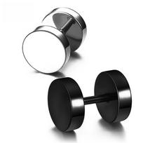 Titano plieno juodi štangos auskarai - Hip-Hop Rock štangos varžtai, nealergizuojantys ir madingi. Steel 4mm