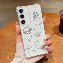 Lėktuvo Maršrutas Planetos Spaudinys Plonas Skaidrus Dėklas Samsung S25 Ultra S24 FE S23 S22 A56 A36 A16 A55 A35 Smūgiams Atsparus Minkštas Silikoninis Telefono Dėklas Samsung S25 Edge
