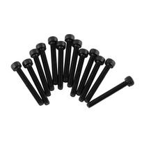 M3 juodas šešiakampės galvutės sraigtas varžtas rinkinys (M3*25mm, Pilnai sriegiuotas, 50 vnt.)
