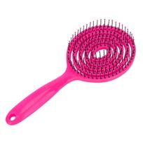 Hair Detangling Brush Salon Round Head Straightenning Detangler Brush Comb for Curly HairRose Red rožinė raudona spalva