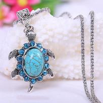 1vnt Moteriškas Boho Turquoise Vėžlio pakabukas