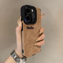 Sveiki Minimalistinis Angliškas dėklas iPhone 16 Pro: Patvarus pilnas dangtelis, atsparus nešvarumams, minkštas apvalkalas iPhone 17 Pro Max brown