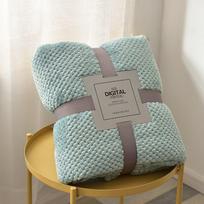 Pineapple Grid Flannel Fleece Blanket for Office & Nap - Thickened Coral Fleece Air Conditioning Cover Pet Blanket 45x65