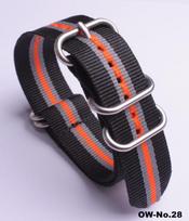 Silver Smooth Oval Buckle Nylon Watch Strap - Waterproof E-commerce Source Watch Band Width 18mm