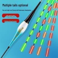 Dvigubo naudojimo švytintis žvejybinis plūdė: Spalvą keičiantis, dienos/nakties, elektroninis kibimo signalizatorius įvairioms karpinių rūšims Single All Green Tail