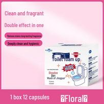 Effervescent Toilet Deodorizer & Descaler Tablets - Urine Stain & Yellowing Remover with Fresh Scent, 12-Pack