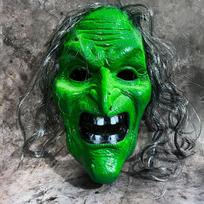 Helovino raganos veido kaukė Klyksmas Teroras Burtininkės Veido Galvos apdangalai Siaubo Vakarėlis Helovinas Cosplay Rekvizitai žalia
