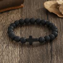 Malda Vyrai Natūralus akmuo Mediena Karoliukai Rožinys Hematitas Kryžius Apyrankės Oniksas Meditacija Apyrankė Moteriška Joga Papuošalai Homme Pulsera