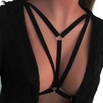 Viliojanti moteriška liemenėlė Elastinė narvelinė liemenėlė su petnešėlėmis XL juoda