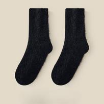 Moteriškos kojinės rudeniui ir žiemai šilumai, su vilna, universalios iki pusės blauzdos, purios moteriškos kojinės, naminės kojinės ir miego kojinės 1 pair juoda