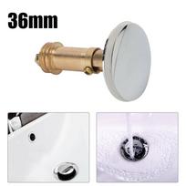 Maišytuvo praustuvo išbėgimo dangtelis 36mm Sifonas Chromuotas Kriauklės Mygtukas Click Clack. Kamštis+Varžtas white