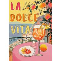 La Dolce Vita Citrininiai Plakatai ir Spaudiniai Retro Spritz Drobės Tapyba Santorini Italija Kelionės Sienos Menas Plakatas Svetainės Dekoras 21x30cm Unframe