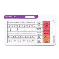 EKG ritmo interpretacijos kortelė Nešiojama referencinė ženklelio kortelė Elektrokardiogramos greito interpretavimo vadovas Horizontalus vertikalus išdėstymas Pagalbinė lapelė A