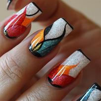 24 Pieces French Style Press On Nail Glossy Artificial Nail with Unique Designs Glitters False Nail for Women and Girls 1