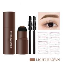 „One Step“ antakių antspaudų formavimo rinkinys Makeup Magic Brow Trafaretas, vandeniui atsparus ilgalaikis antakių antspaudų trafaretų rinkinys „Enhance Cosmetics“ antakių dažymo pudra 1#Light brown
