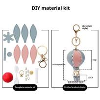 Phone Straps  Air Balloon Diy Keychain Leather Versatile Car Key Ring Handmade Ins Keychain Lanyard Bag Charms pink