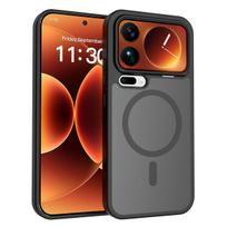 Skin Feel Magnetic Phone Case For Xiaomi 17 Pro Max Magsafe Wireless Charging TPU Frame Hard Plastic Back Cover Coque Fundas Xiaomi 17 juoda