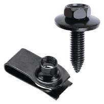 Automobilinis 8 mm varžtas su 13 mm šešiakampiu galvute ir U tipo veržlės spaustuvu kėbulo skydelių tvirtinimui Atsparus oro sąlygoms dizainas