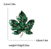 Retro Maple Leaf Brooch Temperament Simple Gradient Color Brooch Suit Suit Accessories Gifts žalia