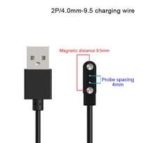 2 kontaktų stiprus magnetinis įkrovimo kabelis USB įkrovimo linijos laidas, virvė, juoda, balta spalva, suderinama su išmaniaisiais laikrodžiais, universalus A8