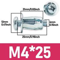 M4 M6 lizdiniai varžtai Varžtai Petaliniai varžtai Inkarai Metaliniai kniedės Petaliniai plėtimosi kaiščiai Užrakto varžtas tvirtinimo elementas prie sienos plokštės Plėtimosi spaustukas 4*25mm-4pcs