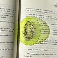 2D Flat, Realistic Fruit Slice Acrylic Bookmark, Semi-Transparent Orange Grape Cherry Cute Bookmark Card Kiwi Bookmark Clip Kiwi Fruit