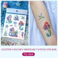 Children's Glitter Mermaid & Unicorn Waterproof Tattoo Stickers 105*120 mm