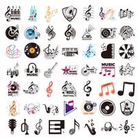 50 Note Stickers For Laptops, Water Cups, Pianos, Guitars, Luggage Decorations, Music Stickers balta