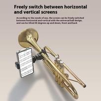 Trumpet Lyre Phone Holder Adjustable Musical Instrument Phone Stand Marching Band Lyre Phone Holder For Oboe Trombone Clarinet juoda