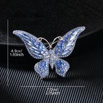 Fashion Full Zircon Butterfly Brooch For Women Luxurious Animal Corsage Pins Wedding Party Clothing Accessories Jewelry Gifts A6 gray