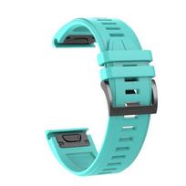 Quick Release Silicone Strap For Garmin Fenix 7 47mm 7X 51mm/6 6X Pro 5X Plus/Epix/Descent G1 Solar/Mk2i Mk2 Watch Band Bracelet QuickFit 22mm žalsvai mėlyna