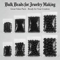 4/8/10mm Classic Black Loose Beads Obsidian Onyx Beads DIY Natural Stone Shining Anti Evil Jewelry for Men and Women 4mm-90PCS