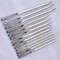 Didelės akelės siūlų ir odos siuvinėjimo adatų rinkinys - sutvirtintas megztiniams ir pliušiniams siūlams, nemokamas pristatymas Large Eye Needle 5.6cm, pack of 15 gray