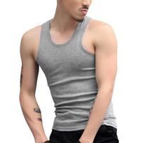 Vyriški apatiniai marškinėliai, be rankovių, vienspalviai Slim Fit Sporto salės apatiniai marškinėliai Kultūrizmo bėgimo liemenė XL pilka