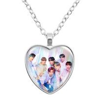 BTS širdies formos karoliai, BTS pakabukas, papuošalai, K-pop ARMY gerbėjo dovana. 1