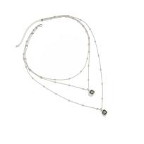Fashionable Layer Chokers Necklace With Black Acrylic Pendant Delicate Chain Jewelry Gift For Her 1