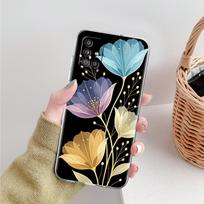 Case For Samsung A15 A13 A35 A55 A51 A71 A41 A31 A21S A03S A05 A17 A23 A25 A33 A53 A73 5G A07 4G Cover Ink Wash Painting Flower For Samsung A01