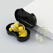 Silicone Anti-noise Swim Nose Ear Plug Swimming Earplugs Swim Nose Clip Earplug Nose Clip Set geltona