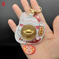 Maneki Neko automobilio raktų pakabukas, laimingas katės raktų pakabukas kuprinėi, geriausio draugo pakabukai, pakabukas, dovanų raktų pakabukas porai B