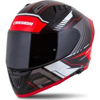 Motociklininko šalmas Cassida Aero Drome Black Pearl/Red/White/Gray