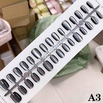 30Pcs Different Size Short Press On Nails Cat Eyes Decoration Wearable False Nails Full Cover Nail Tips Art A3