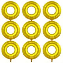 9Pcs Golden Hoop Balloon Round Shape Foil Helium Balloons Bridal Shower Wedding Birthday Party Decorations Air Balls Globos 9Pcs auksas