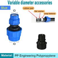 PE Pipes Reducer Connector 20/25/32/40/50/63mm Plastic PVC Fittings Reducing Water Pipe Joint for Irrigation ID25-20mm